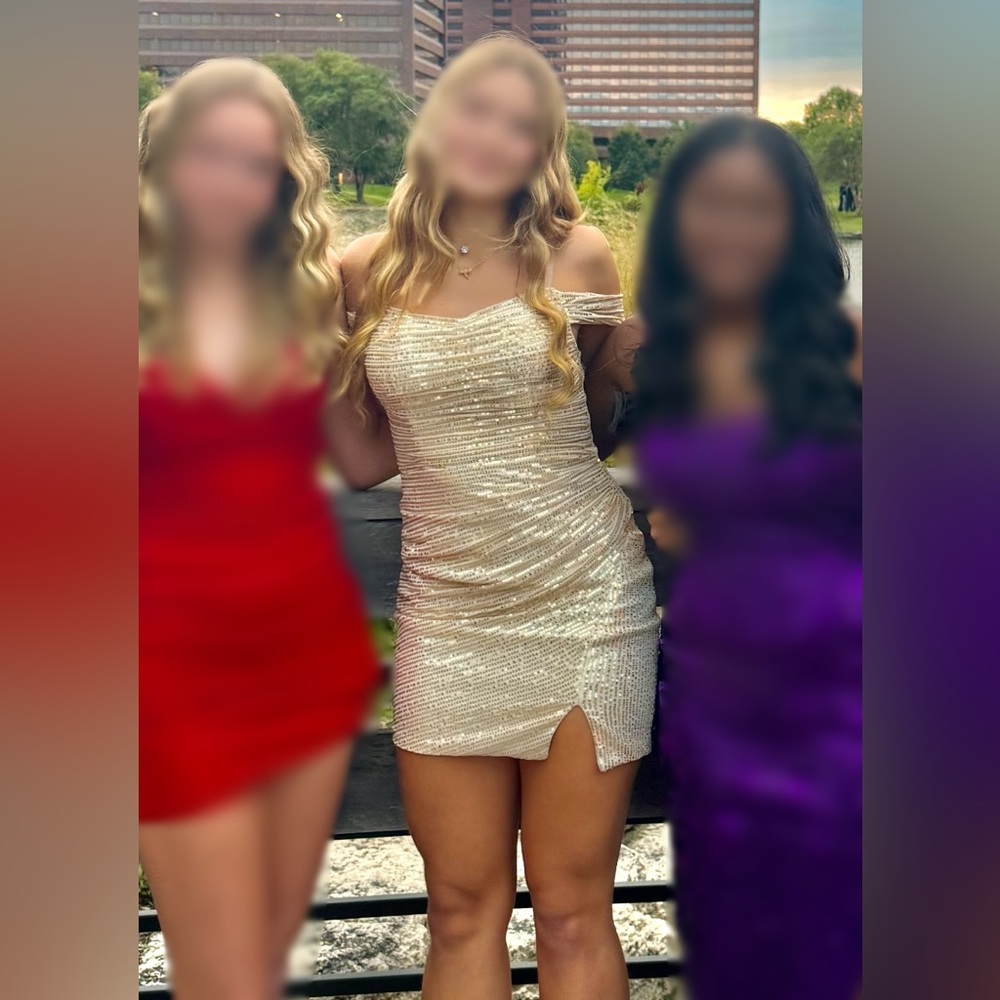 Champagne gold Hoco Dress